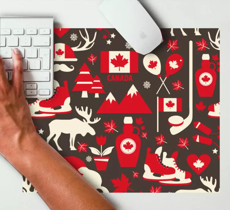 World map mouse pad canadian symbols collection - TenStickers
