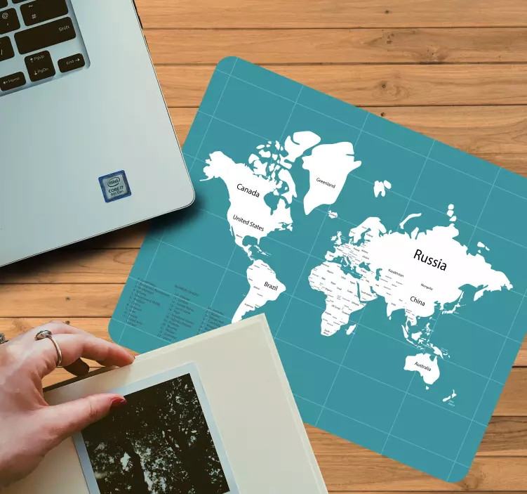 World map mouse pad comprehensive global map - TenStickers