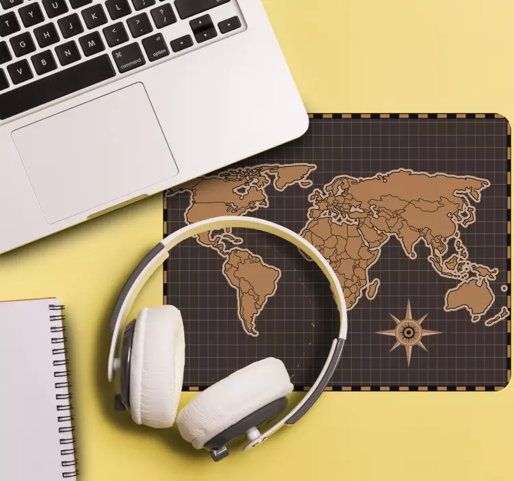 World map mouse pad extensive global map - TenStickers
