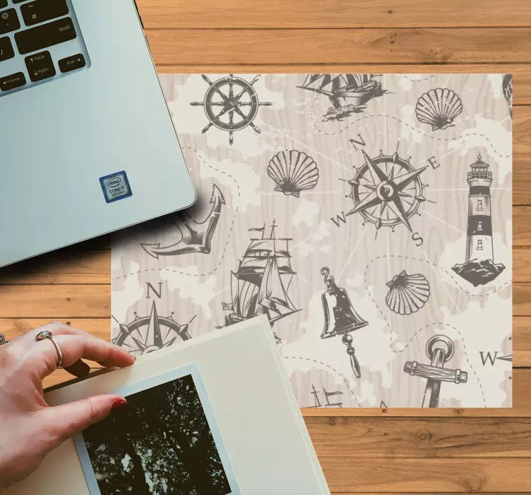 World map mouse pad nautical adventure theme - TenStickers