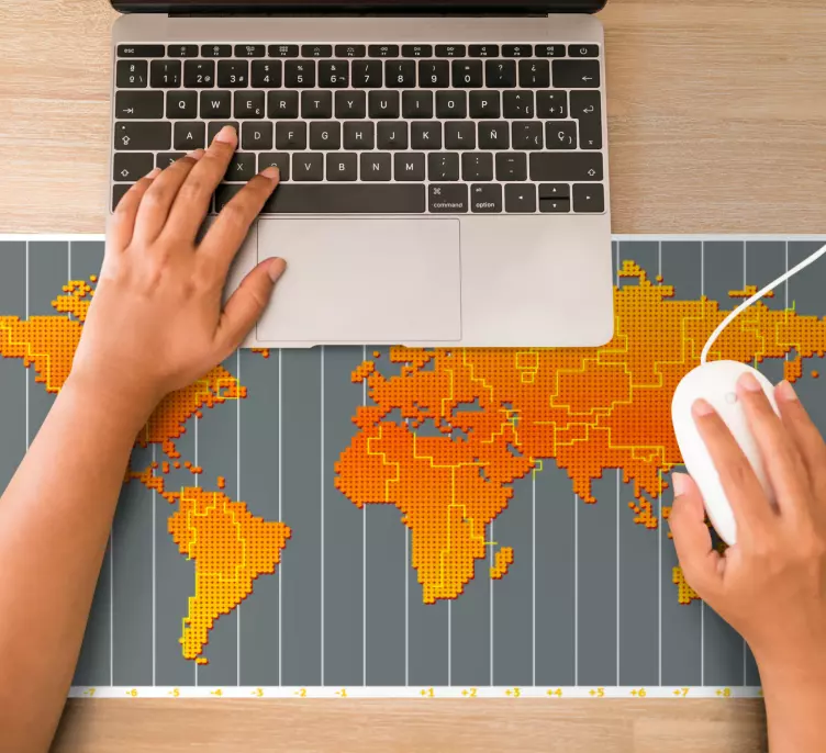 World map mouse pad pixelated world map - TenStickers