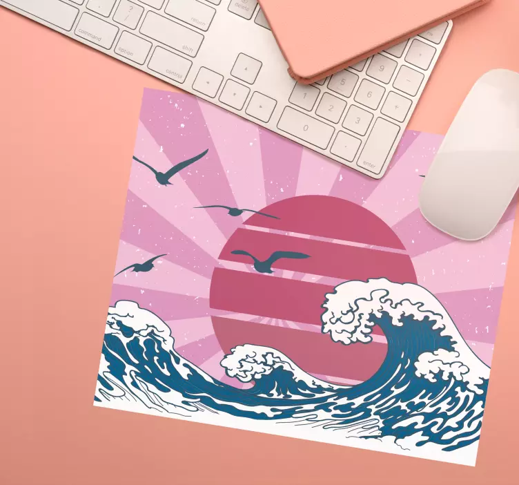 World map mouse pad with artistic ocean design - TenStickers