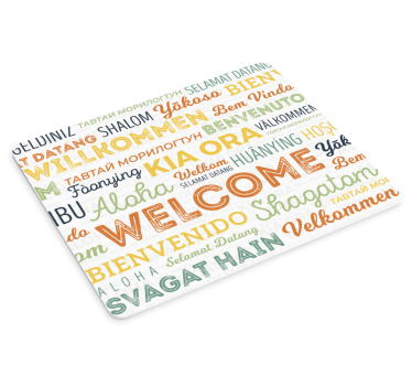 Welcome language mouse pad with quotes - TenStickers
