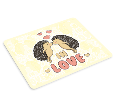 Mouse pad quotes hedgehogs kissing together - TenStickers