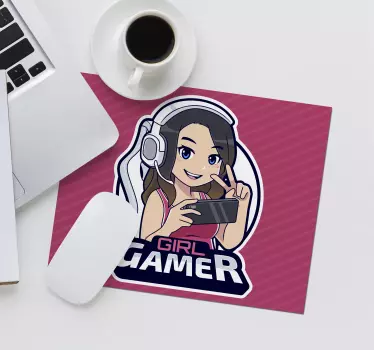 Girl gamer mousepad with quotes - TenStickers