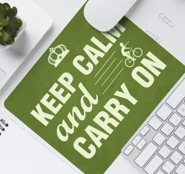 Keep calm and carry on mousepad with quotes - TenStickers