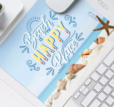 Mouse pad quotes beach bliss inspiration - TenStickers
