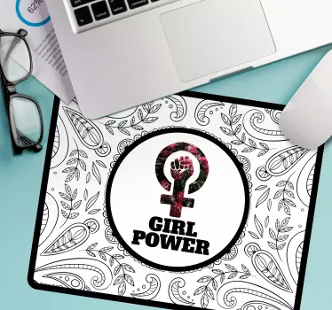 Mouse pad quotes empowerment floral symbol - TenStickers
