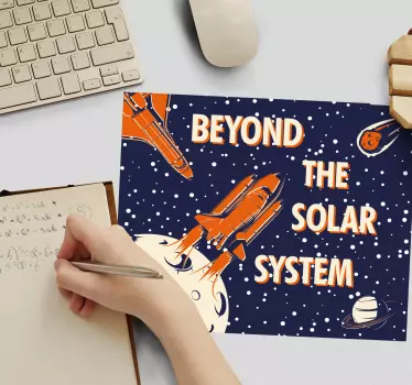 Mouse pad quotes exploration beyond stars - TenStickers