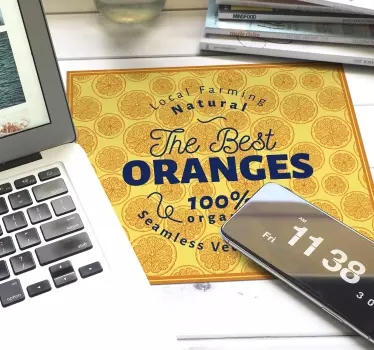 Mouse pad quotes fresh organic citrus - TenStickers