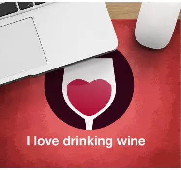 Mouse pad quotes heart symbol wine glass - TenStickers