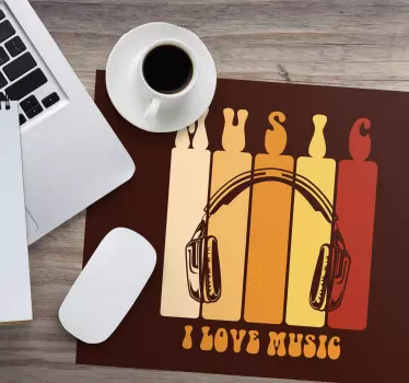 Mouse pad quotes music headphones design - TenStickers