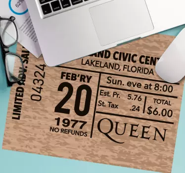 Mouse pad quotes vintage event ticket design - TenStickers