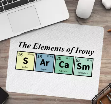 Sarcasm chemical element word mousepad with quotes - TenStickers