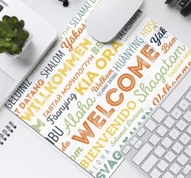 Welcome language mouse pad with quotes - TenStickers