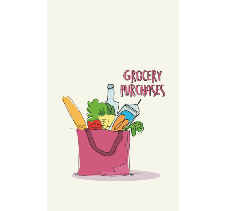 Grocery illustration kitchen blind - TenStickers