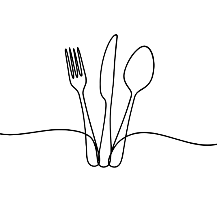 Stylish lines of utensils kitchen blind - TenStickers