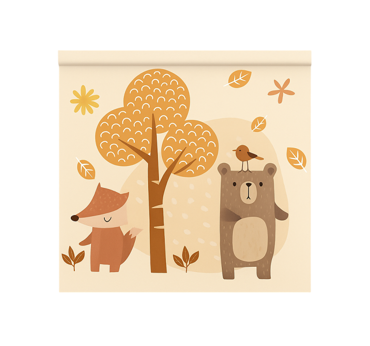 Beige forest animals childrens blind - TenStickers