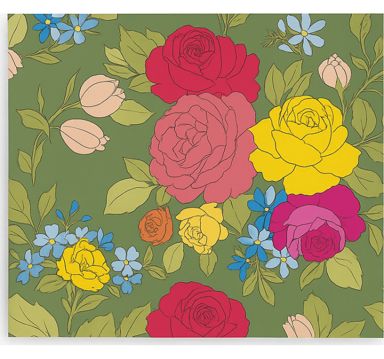 Floral rose pattern kitchen blind - TenStickers