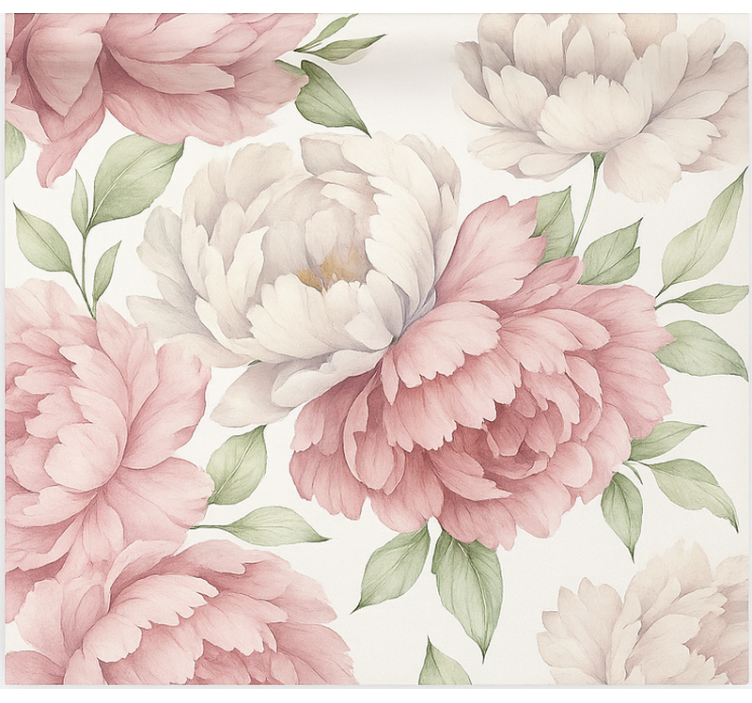 Blushing peony print kitchen blind - TenStickers