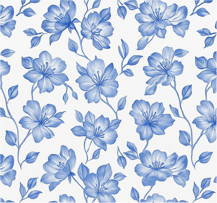 Blue and white floral master bedroom blind - TenStickers