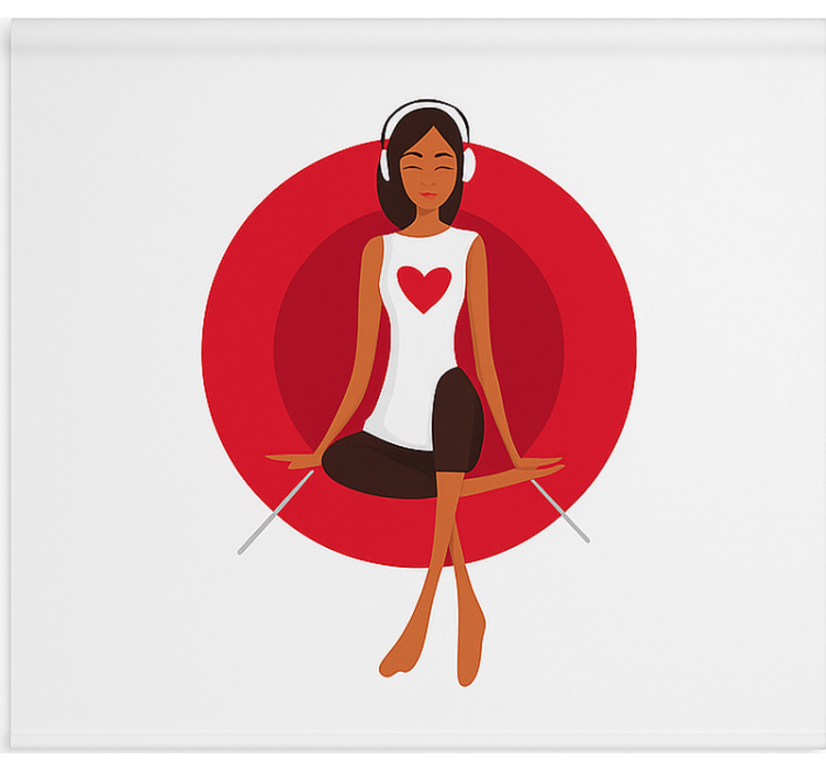 Girl listening to music teenage  roller blind - TenStickers