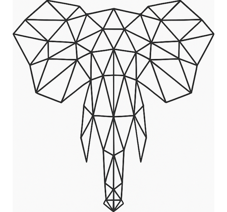 Modern geometric elephant teenage  roller blind - TenStickers