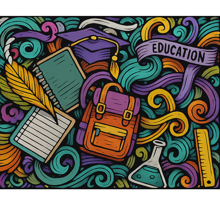 Colorful abstract objects teenage  roller blind - TenStickers