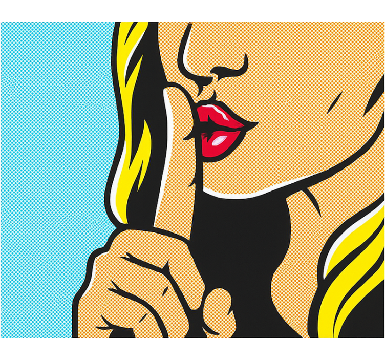 Pop art girl shushing teenage  roller blind - TenStickers