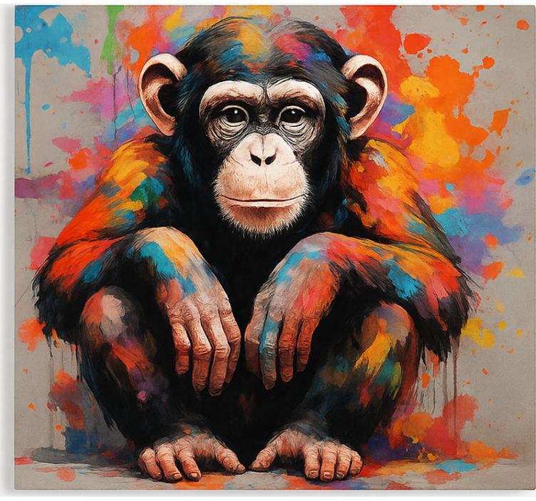 Monkey with colors teenage  roller blind - TenStickers