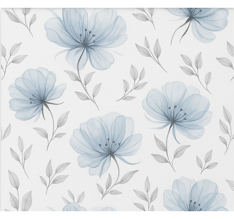 Blue elegant flowers teenage  roller blind - TenStickers