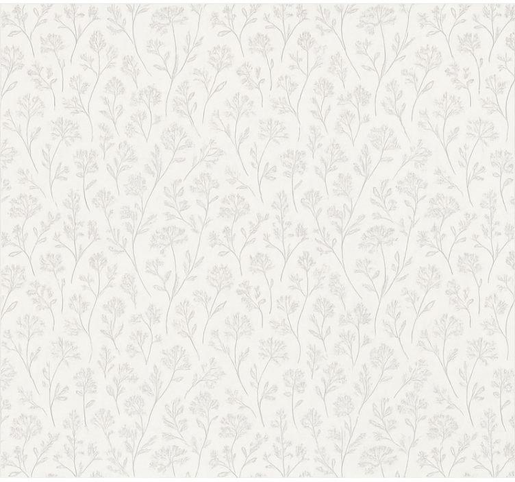 Thin grey flower art  dining room blind - TenStickers