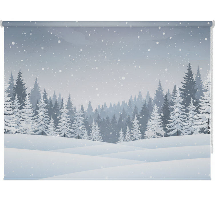 Scandinavian blind nordic winter forest scene - TenStickers