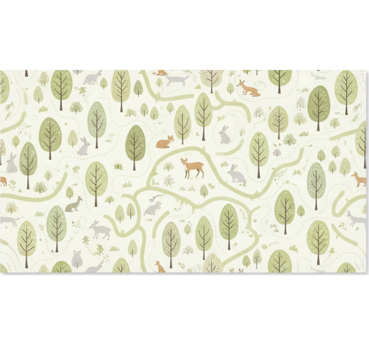 Scandinavian blind artsy abstract forest trees - TenStickers