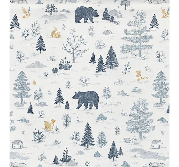 Scandinavian blind bear in scandinavian woods - TenStickers