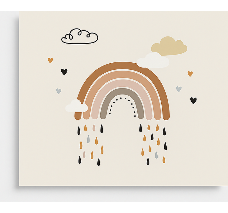 Scandinavian blind in nude tone rain rainbow - TenStickers