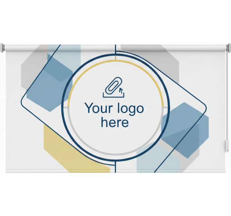 Office blind with personalized logo design - TenStickers