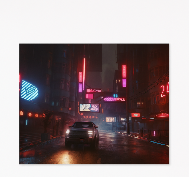 Teenage roller blind dystopian nighttime city - TenStickers