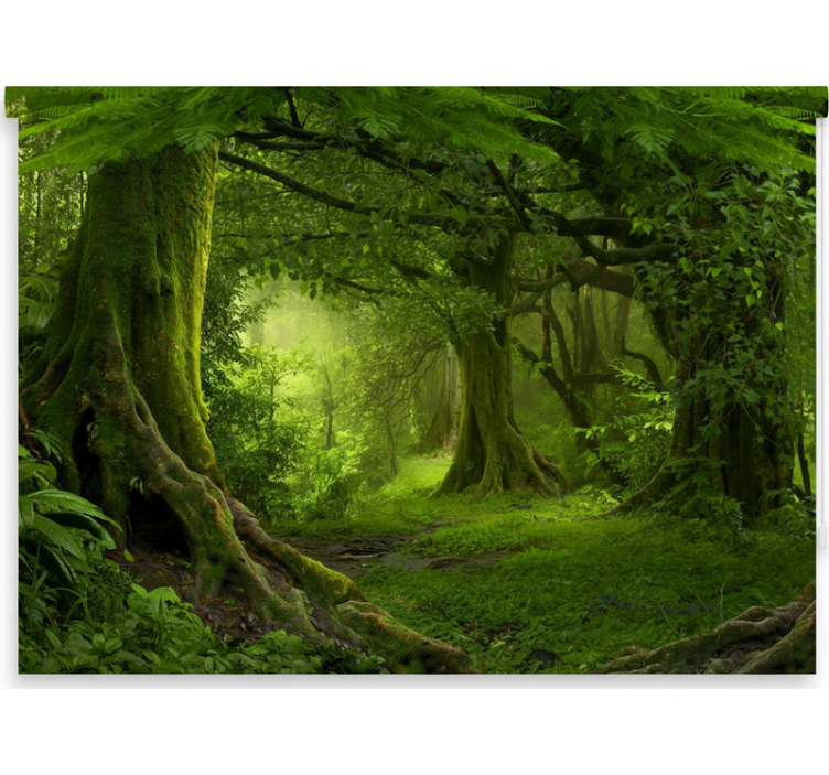Lush woodland escape tree roller blind - TenStickers