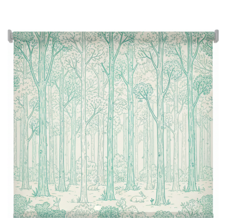 Tree roller blind mint woodland design - TenStickers