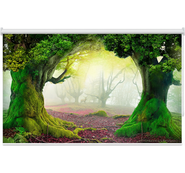 Tree roller blind eternal forest entrance - TenStickers