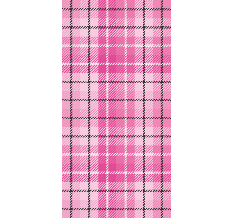 Home office blind in pink and black tartan - TenStickers