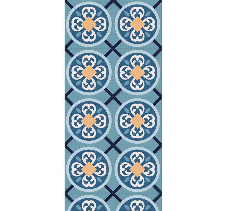 Kitchen blind in sea-blue portuguese tile - TenStickers
