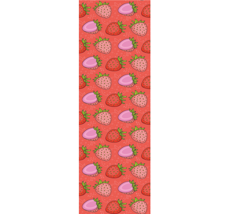 Seamless red and pink strawberries kitchen blind - TenStickers