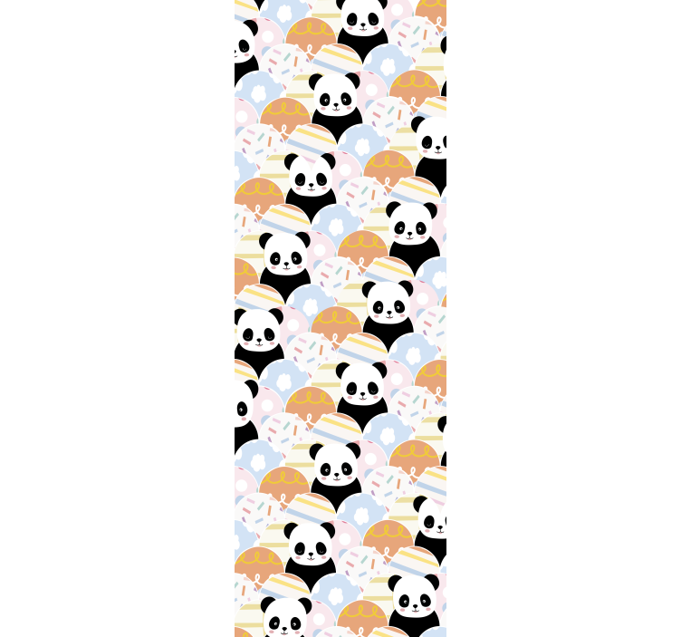 Childrens blind with patchwork panda design - TenStickers