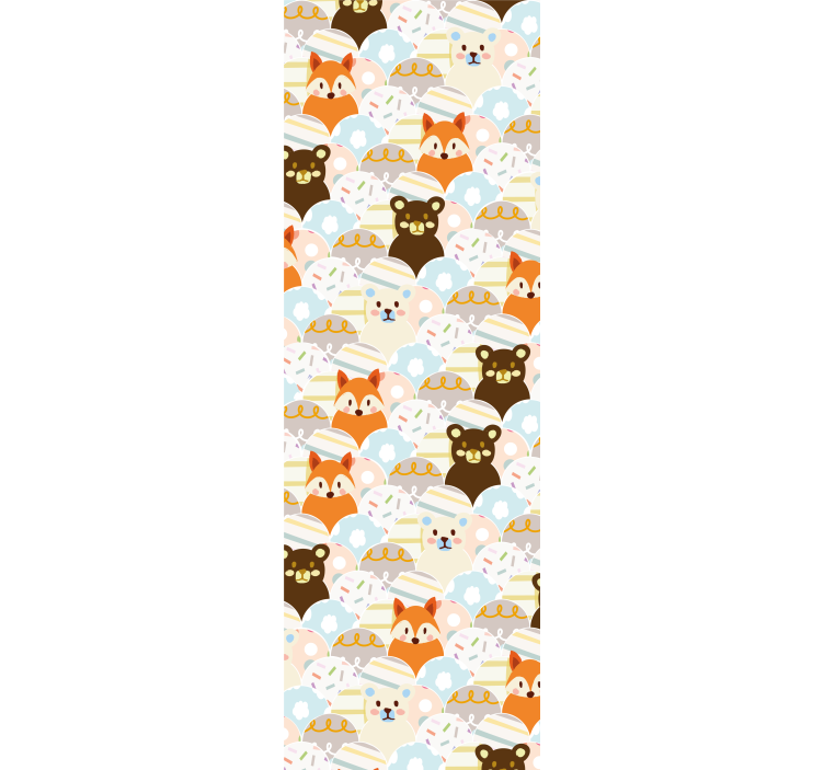 Childrens blind with patchwork bear and fox design - TenStickers
