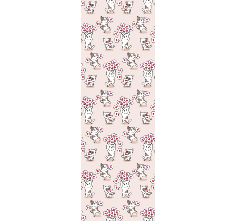 Childrens blind cats with heart icons pattern - TenStickers