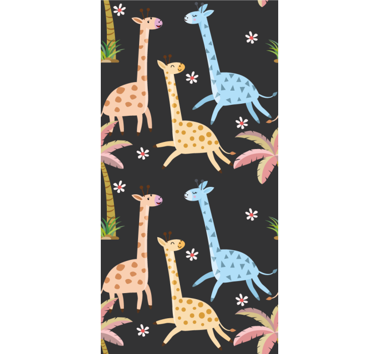 Grey palm trees and animals childrens blind - TenStickers