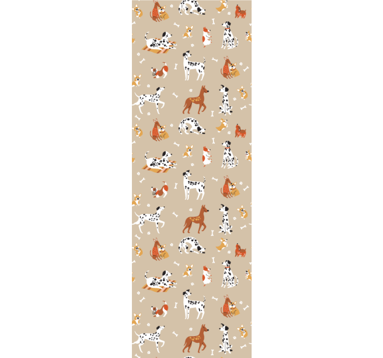 Childrens blind featuring adorable dogs on beige - TenStickers