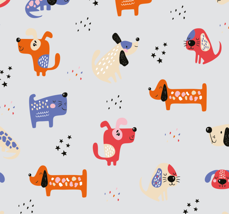 Childrens blind with illustrated dogs design - TenStickers